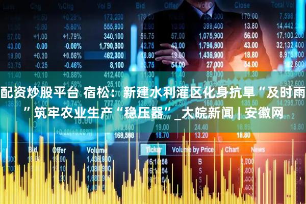 配资炒股平台 宿松：新建水利灌区化身抗旱“及时雨”筑牢农业生产“稳压器”_大皖新闻 | 安徽网