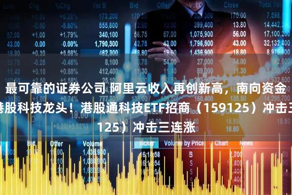 最可靠的证券公司 阿里云收入再创新高，南向资金加码港股科技龙头！港股通科技ETF招商（159125）冲击三连涨